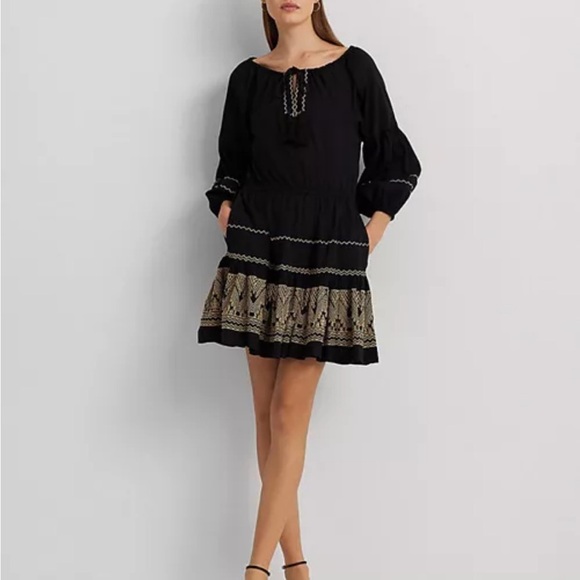 Lauren Ralph Lauren Dresses & Skirts - Lauren Ralph Lauren cotton Voile embroidered peasant dress